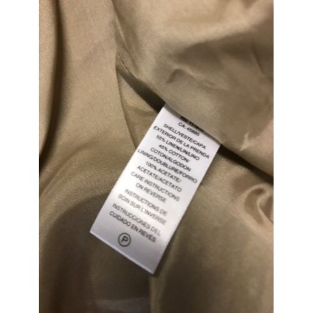 Michael Kors Women's Blazer Beige Linen Metallic Crop Fully Lined Size 6 - Picture 10 of 12
